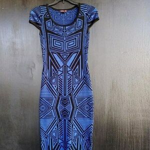 MATERIAL GIRL Black/Blue Sweater Dress Sz Small‎
